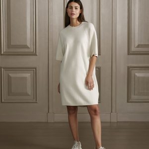 KNITTED DRESS chalk white