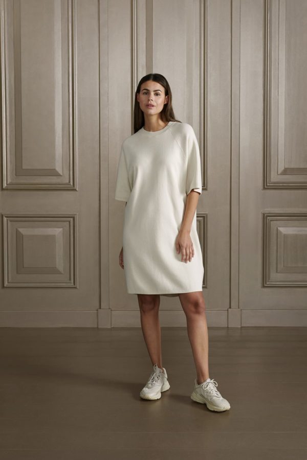 KNITTED DRESS chalk white