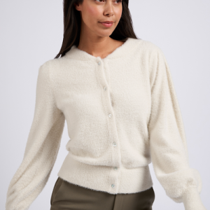 FURRY CARDIGAN chalk white