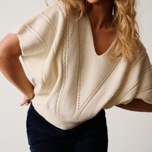 MARISA V-NECK PULLOVER panna