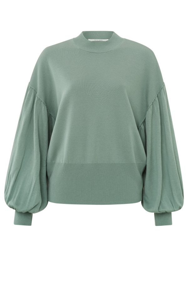 WIDE LONG SLEEVE SWEATER jade green