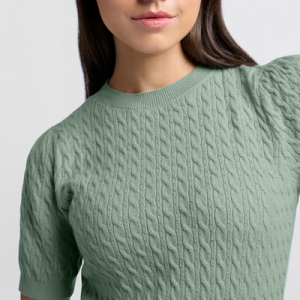 CABLE SWEATER jade green